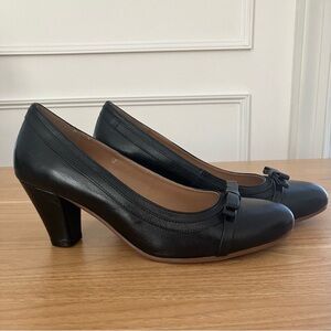 Mona Flying Black Leather Heels